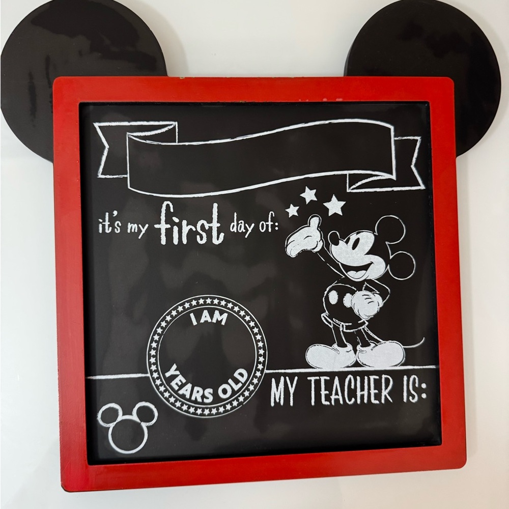 Disney Mickey Mouse Chalkboard Sign - Red and Black